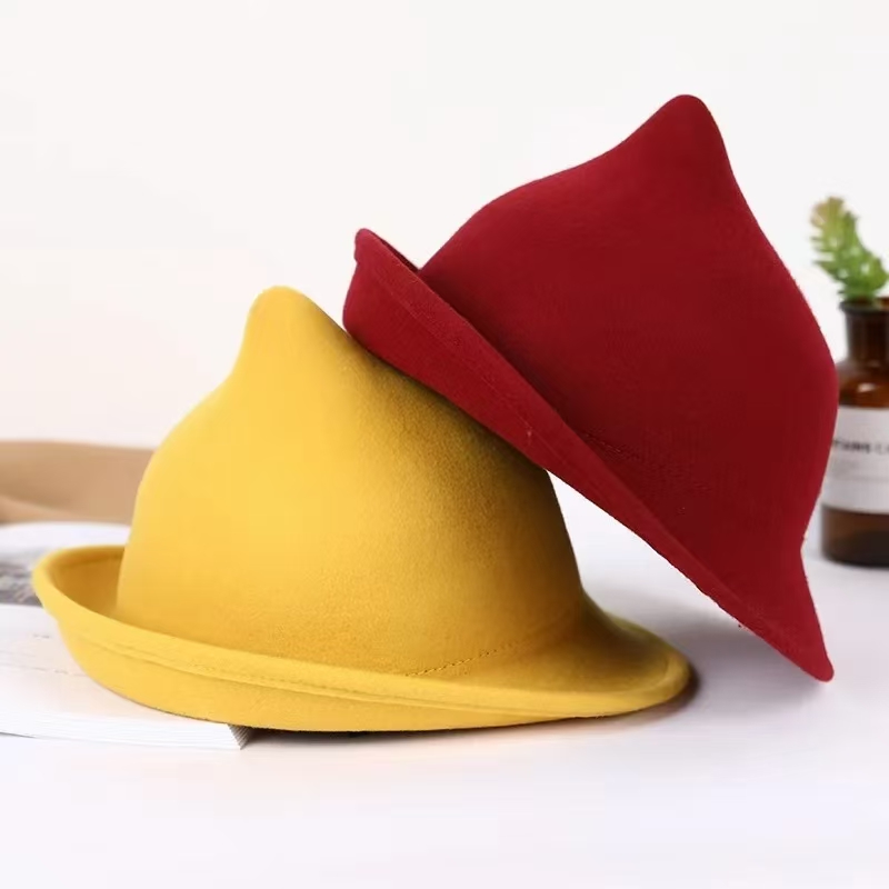Fedora Hat Wool - 2025 100% Wol Moderne Heksenhoed Halloween