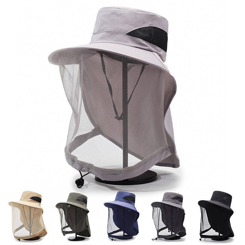 Sun Hat Wide Brim - Zonnehoed van mesh met nekband en