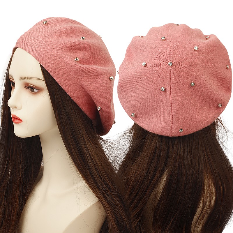 Beret French Wool - Dames Kleur Strass Baretten Hoed Mode
