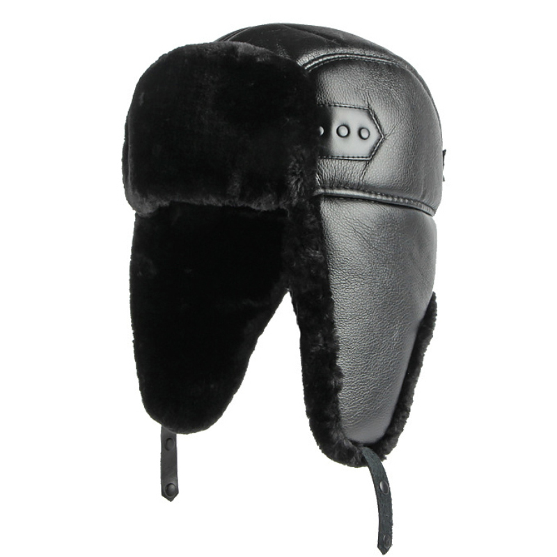 Winter Trapper Hat - HT4002 Nieuwe Pu Lederen Russische Hoed