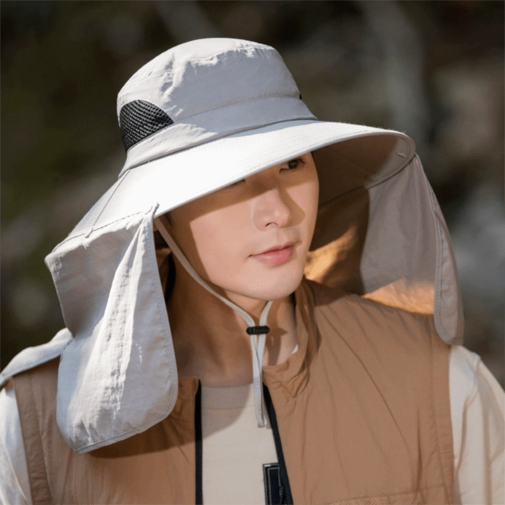 Visor Sun Hat - Mode stoffen heren zonnehoed grote rand