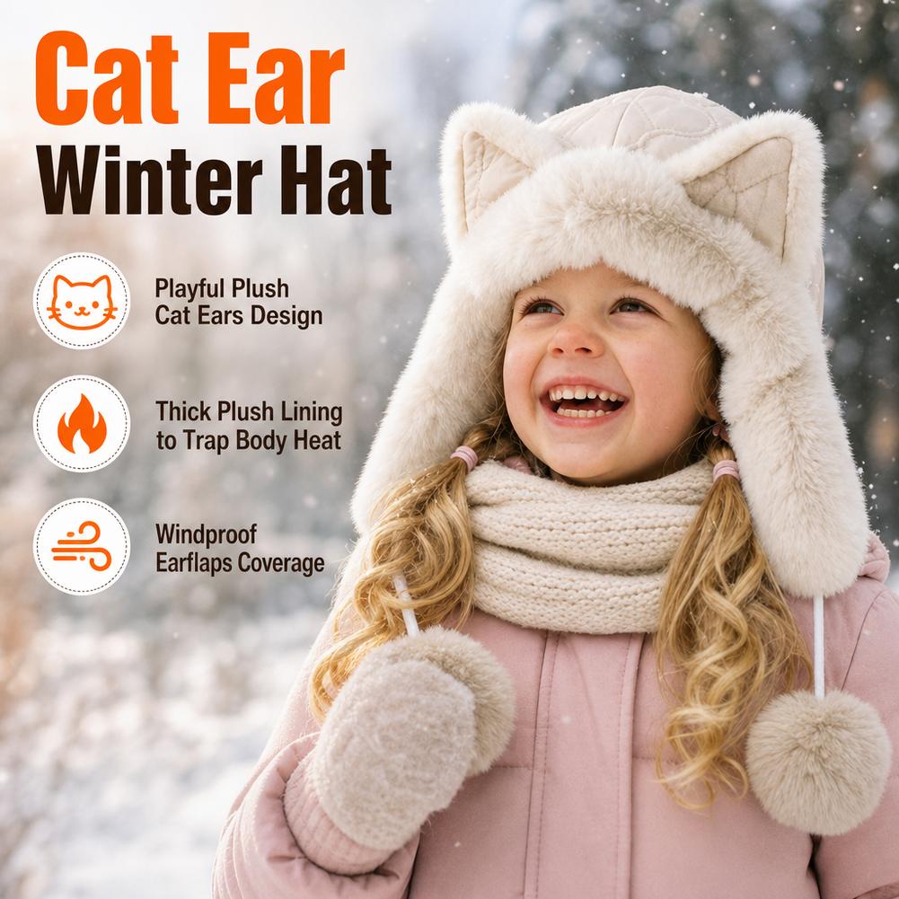 Winter Trapper Hat - Pluche Vossenoor Winter Trapper Hoed Thermisch