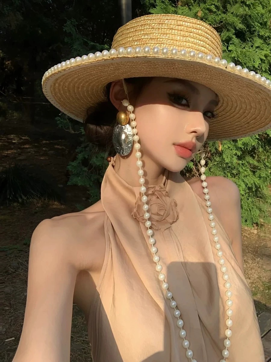 Cowboy Hat Straw - Nieuwe Zomer Mode Parelketting Strohoed Voor