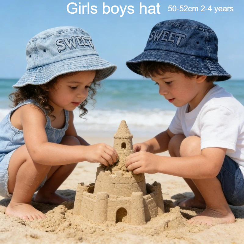 Bucket Hat Cotton - Japanse Retro Kinderen Emmerhoed 50-52cm 2-4