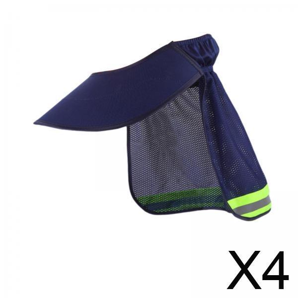 Sun Hat Wide Brim - 4x veiligheidshelm met reflecterende strip, nekflap,