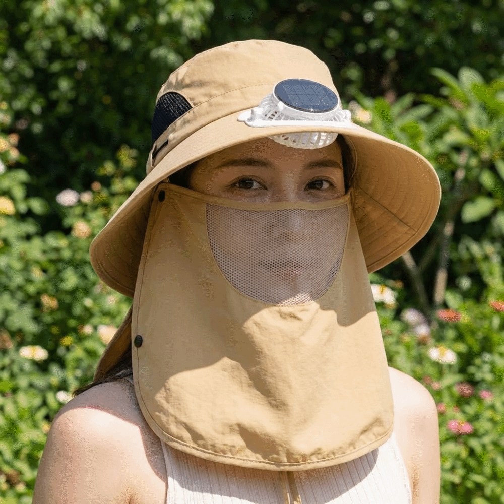 Sun Hat Wide Brim - Draagbare op zonne-energie oplaadbare ventilatorhoed, verstelbaar
