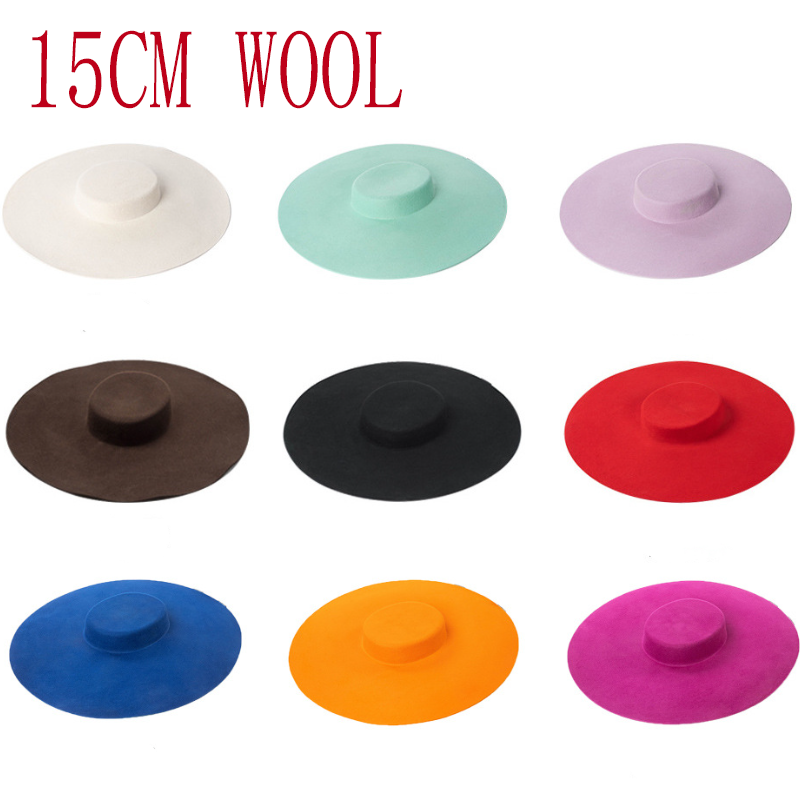 Fedora Hat Wool - 15 cm WOL tarwe brede rand