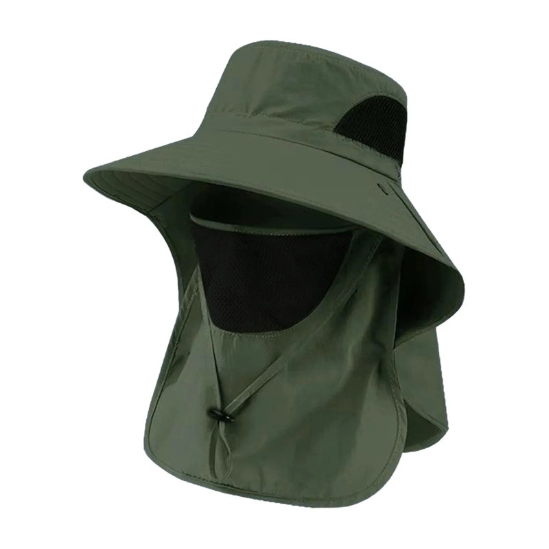Sun Hat Wide Brim - Polyester zonvishoed met nekbescherming Brede rand