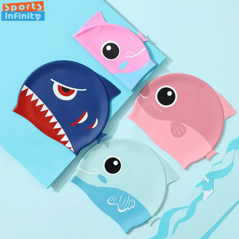 Swim Hat Silicone - Cartoon Schattige Vis Haai Siliconen Badmuts