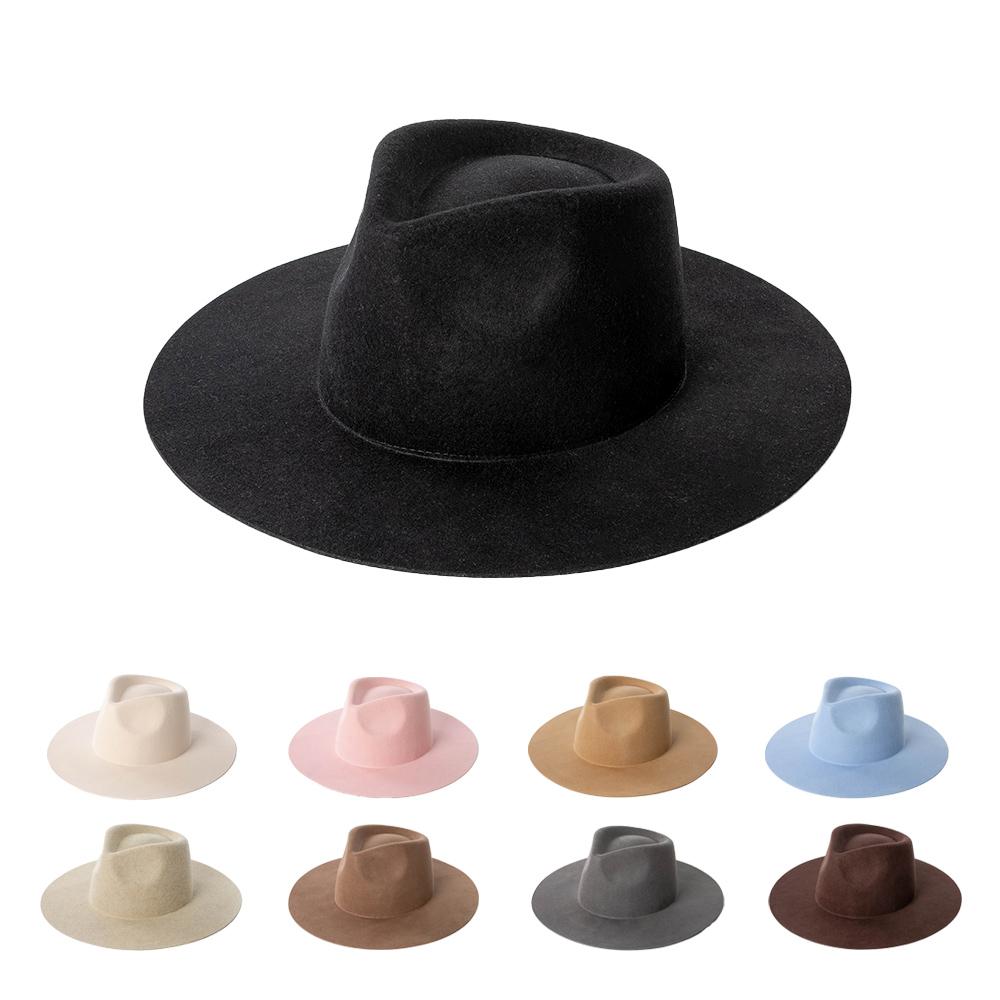 Fedora Hat Wool - 100% wolvilt Fedora hoed brede rand