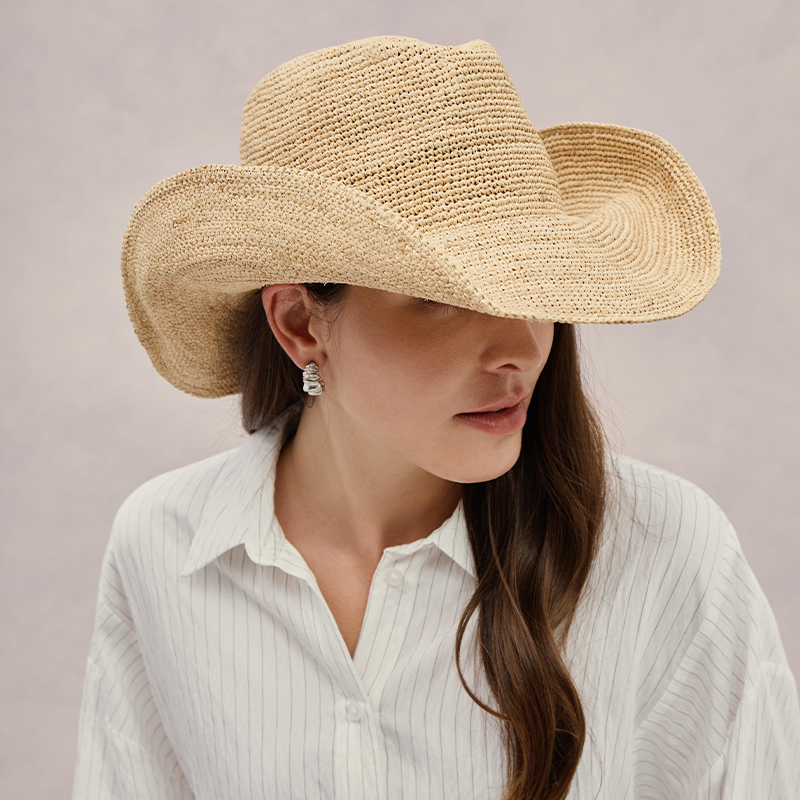 Cowboy Hat Straw - Premium raffia strohoed luxe handgemaakte western