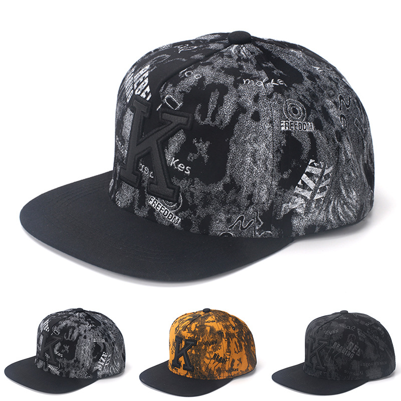 Snapback Hat Flat - K Letter Hiphop Baseball Caps Voor