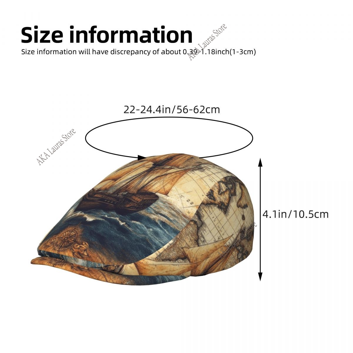 Newsboy Cap Vintage World Map  - Newsboy Cap Ivy recensie en prijs