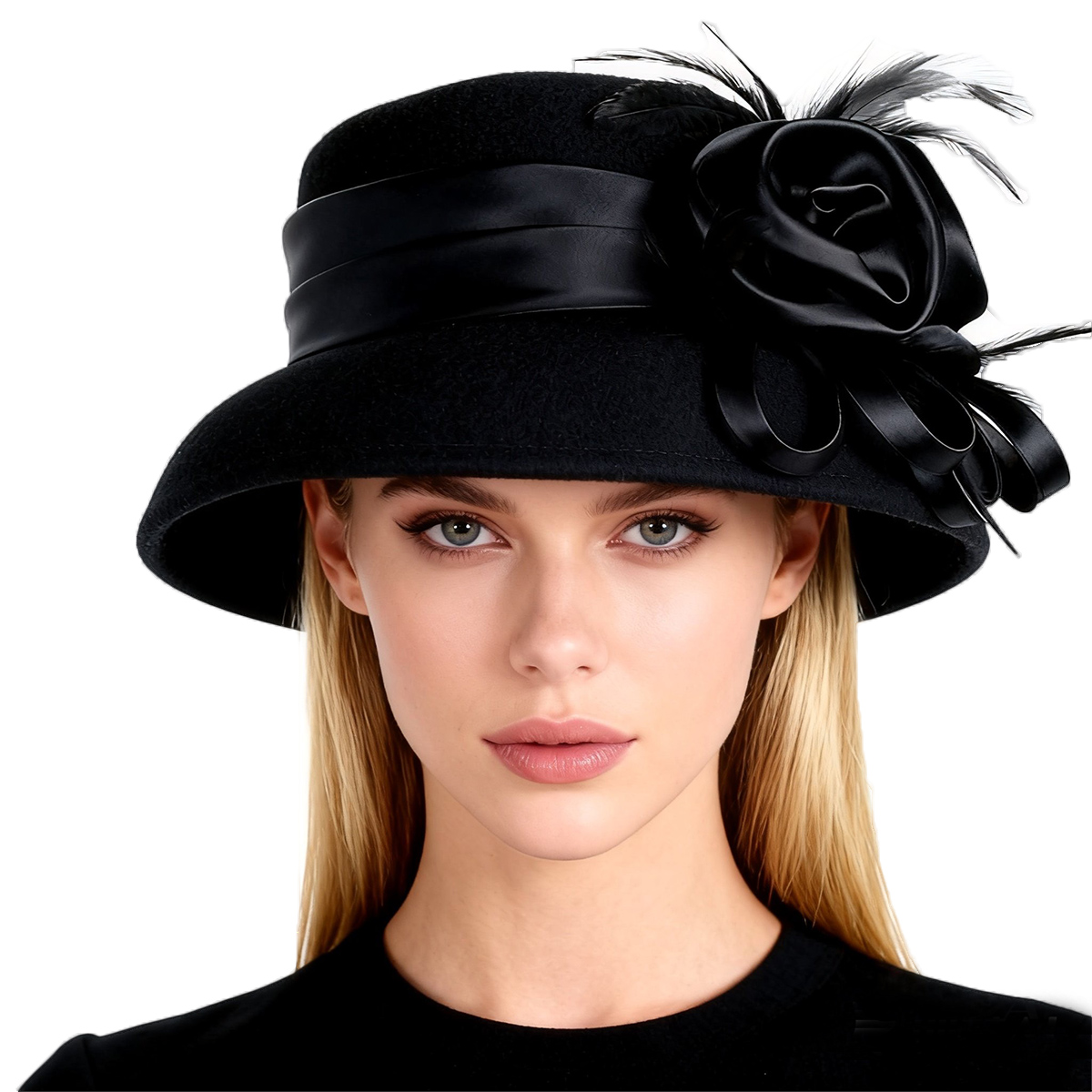 Dames Zwart Wolvilt Cloche Hoe - Fedora Hat Wool recensie en prijs