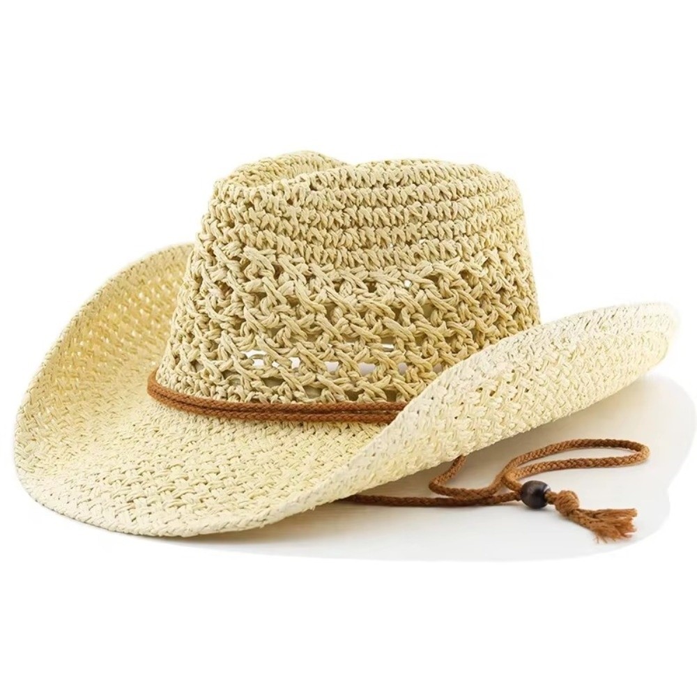 Retro brede rand zonnebrandcrè - Cowboy Hat Straw recensie en prijs
