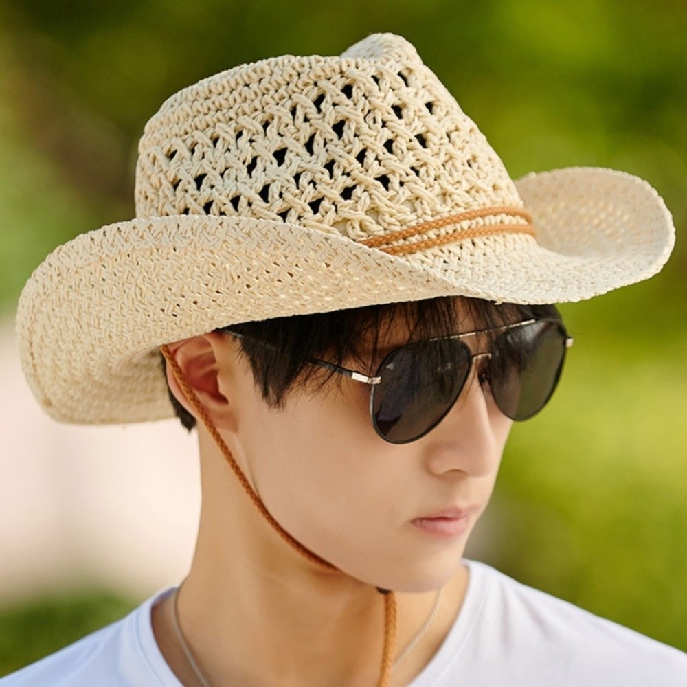 Retro brede rand zonnebrandcrè - Cowboy Hat Straw recensie en prijs