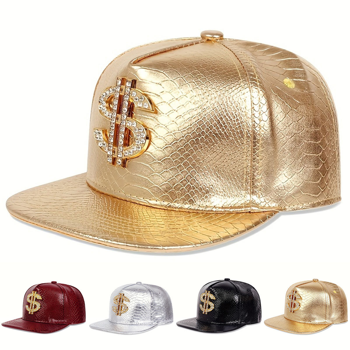 Lederen metallic dollar teken  - Baseball Cap Structured recensie en prijs