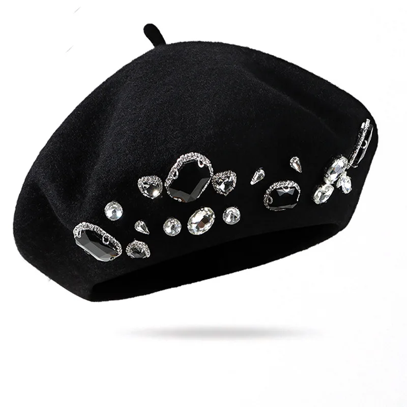 Franse baret dik strass decor  - Beret French Wool recensie en prijs