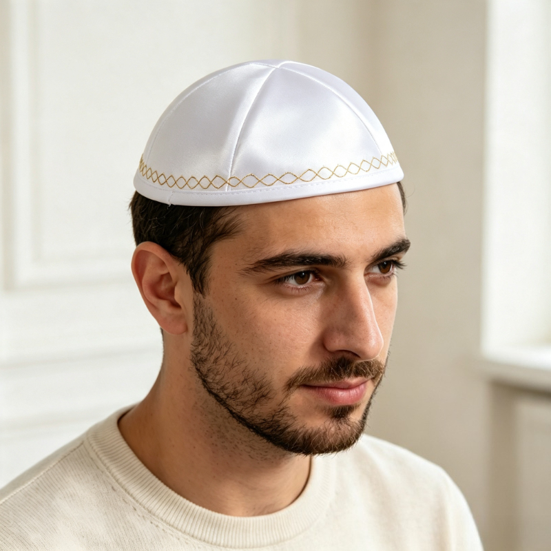 Witte satijnen Joodse kippa me - Skull Cap Helmet Liner recensie en prijs