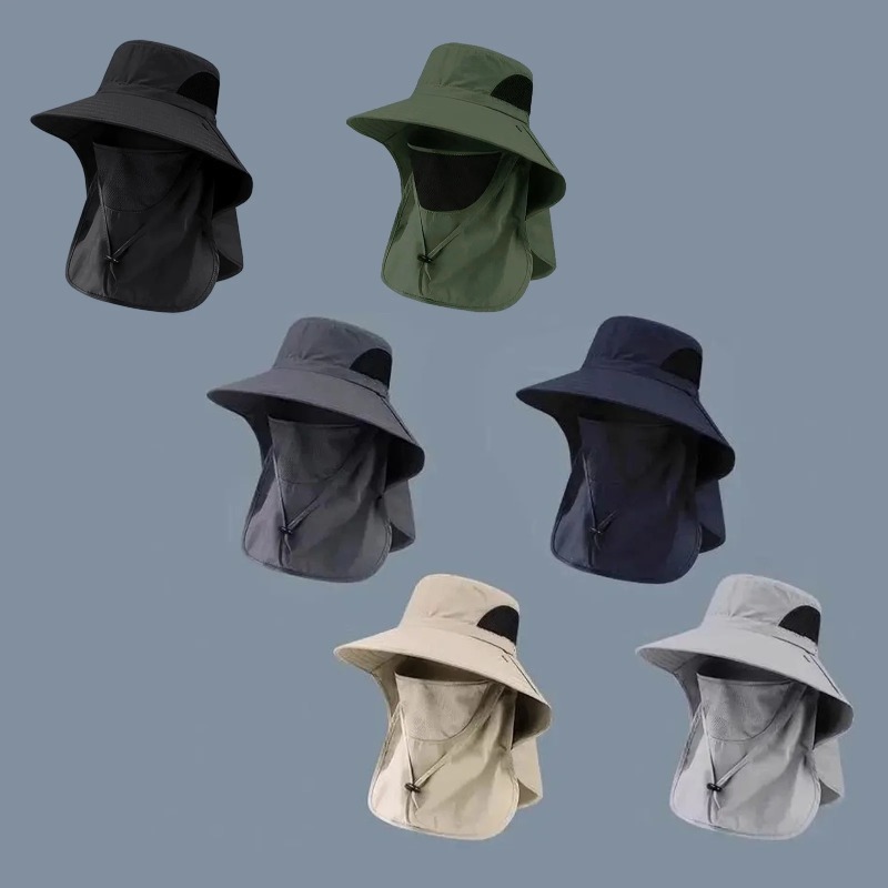 Polyester zonvishoed met nekbe - Sun Hat Wide Brim recensie en prijs