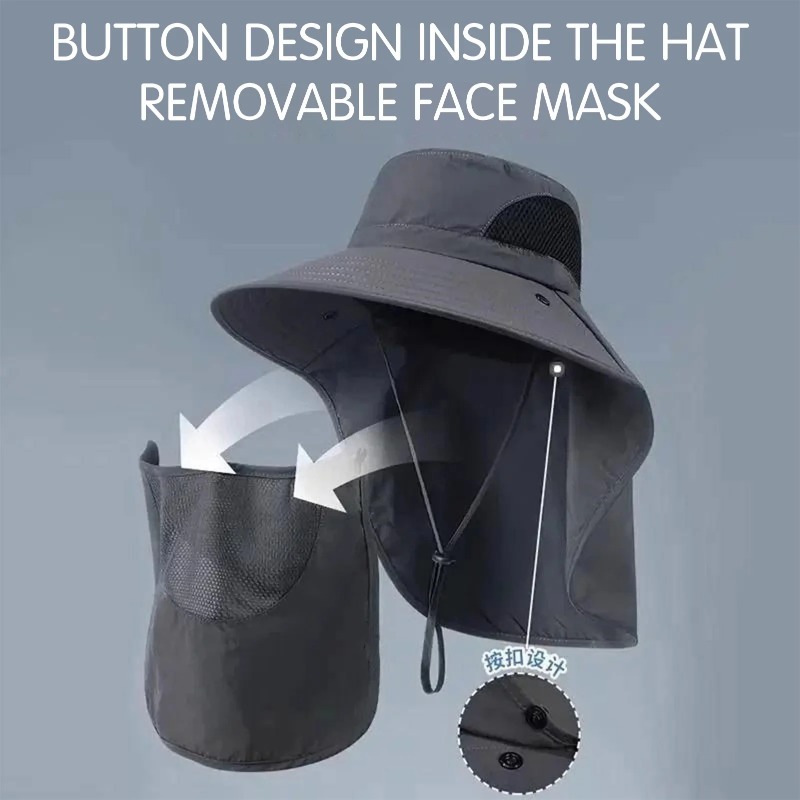 Polyester zonvishoed met nekbe - Sun Hat Wide Brim recensie en prijs