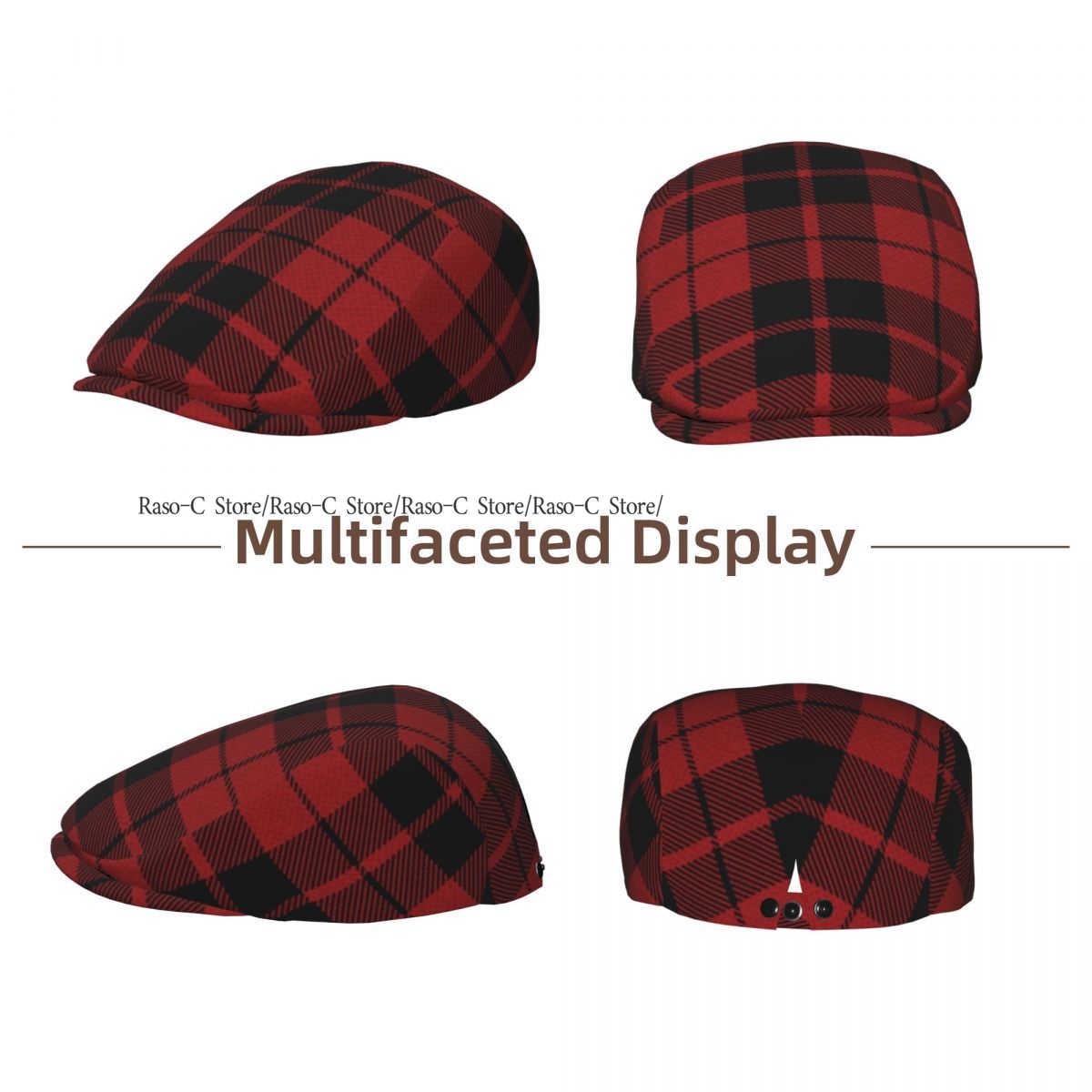 Volwassen platte pet met rode  - Newsboy Cap Ivy recensie en prijs