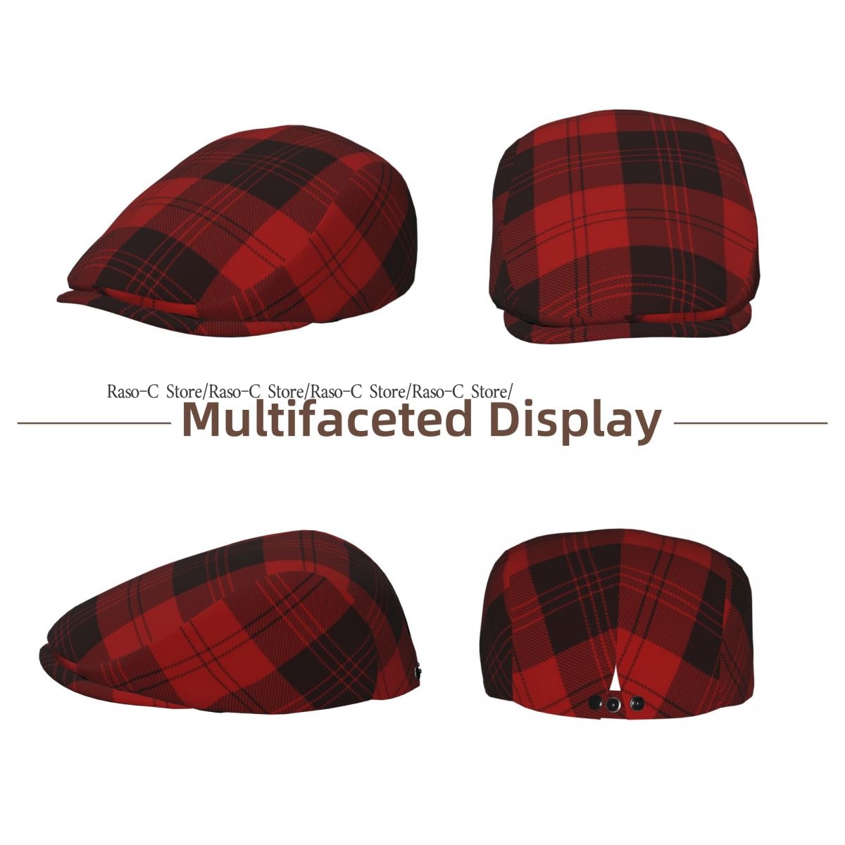 Volwassen platte pet met rode  - Newsboy Cap Ivy recensie en prijs