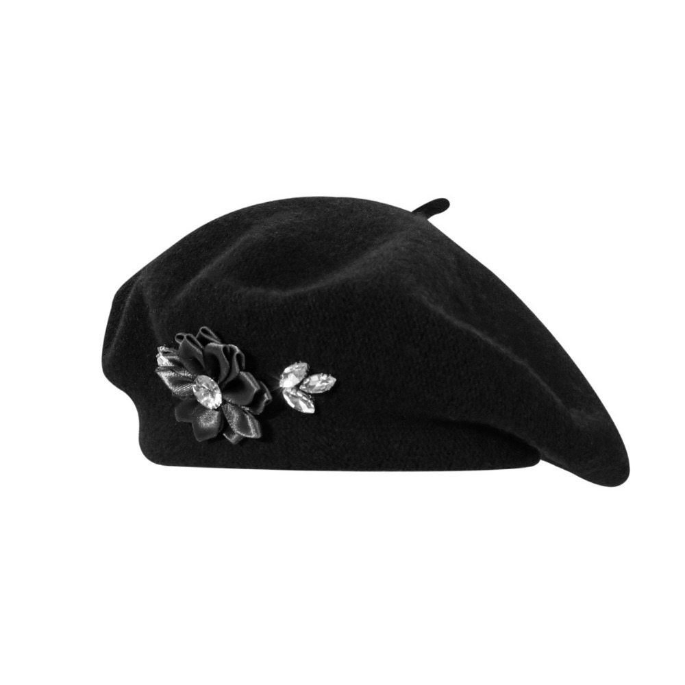 Mode Effen Kleur Wol Baret Kri - Beret French Wool recensie en prijs