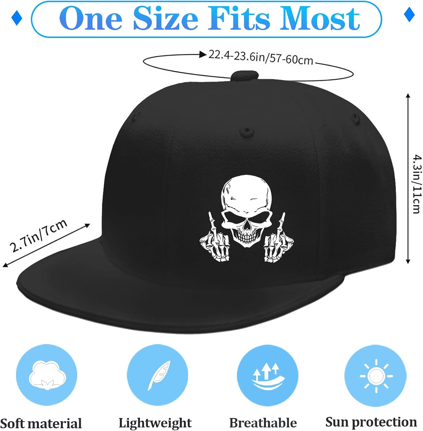 Schedel Middelvinger Snapback  - Snapback Hat Flat recensie en prijs